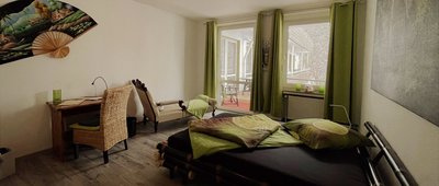 Ruhige Atmosphäre im Einzelzimmer des Hotel Ayubowan