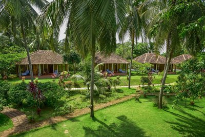 Die Cottages liegen eingebettet in der grünen Natur