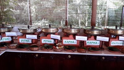 Ein Ayurvedisches Buffet nach verschiedenen Dosha Typen erwartet Sie im Manaltheeram