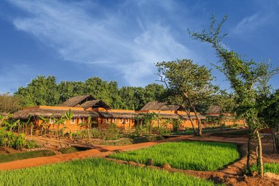 Die nachhatlige Bauweise des Ayurvie Sigiriya Resorts mit Bio-Garten