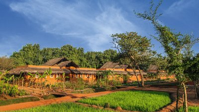Die nachhatlige Bauweise des Ayurvie Sigiriya Resorts mit Bio-Garten