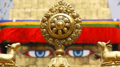 Die blauen Augen der Stupa in Kathmandu Die blauen Augen der Stupa in Kathmandu