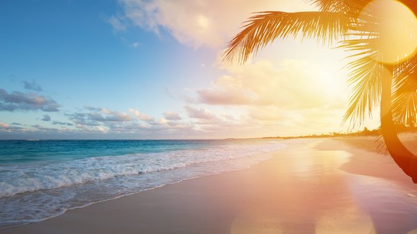 Ein Sonnenaufgang an einem tropischen Strand