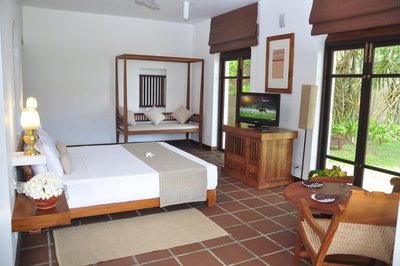 Das modern eingerichtete Deluxe Zimmer im Maha Gedara lädt zum Wohlfühlen ein