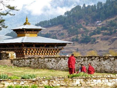 Mönche in Bhutan 