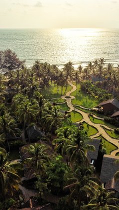 Luftaufnahme des Sitaram Beach Retreat in Indien