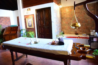 Der Behandlungsraum des AyurSoma Ayurveda Royal Retreats