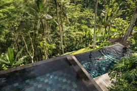 Der Blick auf den Pool von der Como Shambhala Suite Der Blick auf den Pool von der Como Shambhala Suite