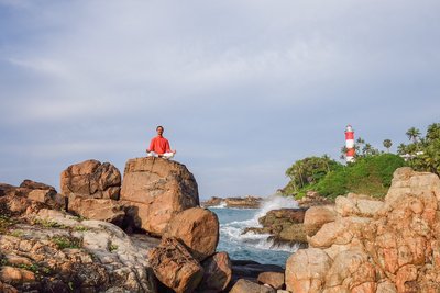 Eine Yoga Übung in einer einmaligen Umgebung